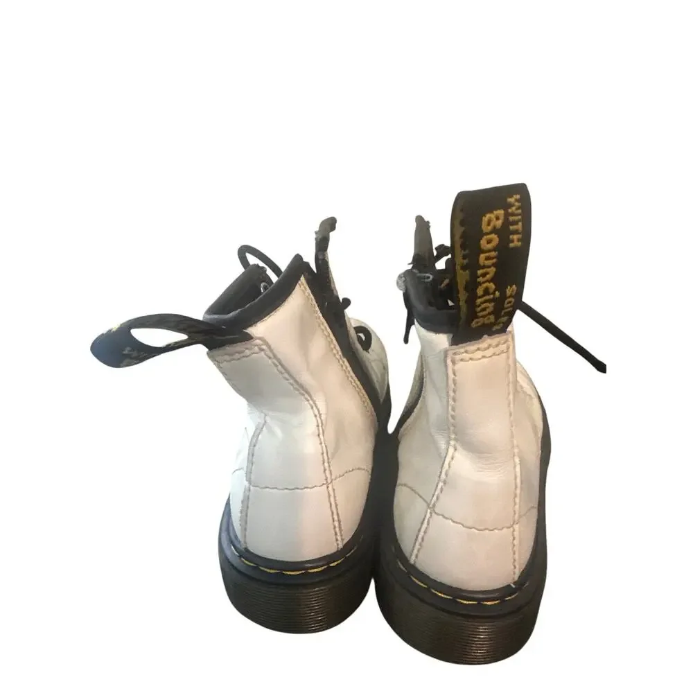 Dr. Martens Kids' 1460 White Leather Boots 1